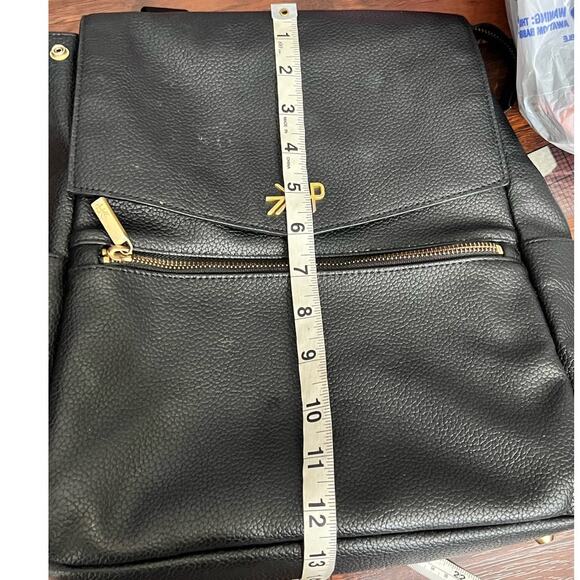 Freshly Picked Ebony Mini Classic Diaper Bag II Black Vegan Leather Backpack